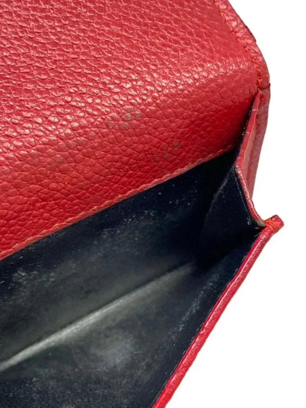 SAINT LAURENT PARIS Tiny Wallet 459784 Red Leather Trifold Wallet - Picture 5 of 6